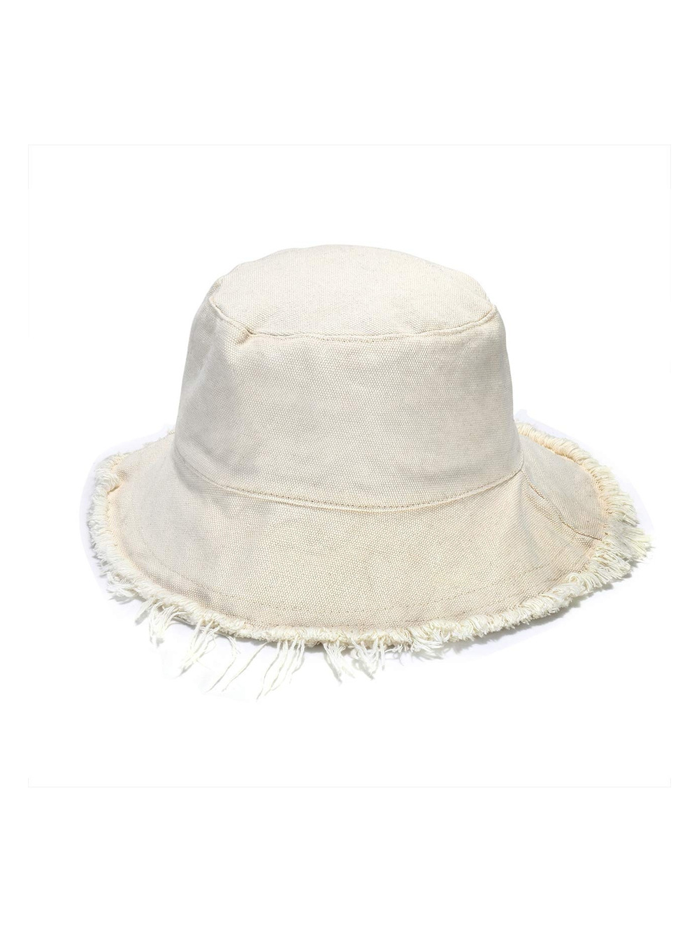 Sun Hats for Women Summer Casual Wide Brim Cotton Bucket Hat | Beige | Size OS